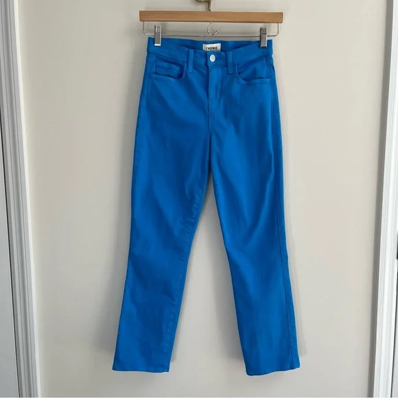 [l’agence] nwot alexia high rise cropped slim jeans neon blue 24 - Picture 3 of 8